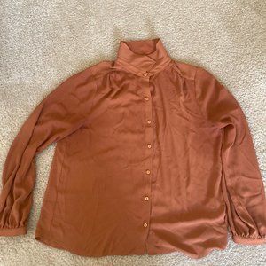 Medium Bright Brown Satin Blouse